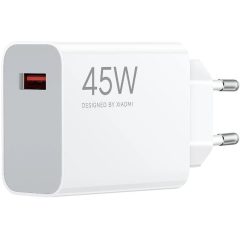   Hálózati töltő adapter, 45W, USB aljzat, gyorstöltés, Xiaomi Turbo Charging, fehér, gyári