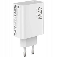   Hálózati töltő adapter, 67W, USB aljzat, gyorstöltés, Xiaomi Hypercharger, fehér, gyári