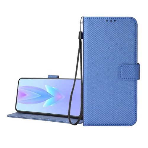 Infinix Hot 50 Pro 4G (X6881), Oldalra nyíló tok, stand, rombusz minta, csatos, kézpánttal, kék