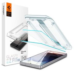   Samsung Galaxy S25 Ultra SM-S938, Kijelzővédő fólia, ütésálló fólia (az íves részre is!), Tempered Glass (edzett üveg), Spigen Ez Fit HD, Clear, 2 db / csomag