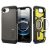 Apple iPhone 16e, Szilikon tok + műanyag hátlap, Magsafe töltővel kompatibilis, kitámasztóval, Spigen Tough Armor Mag, sötétszürke
