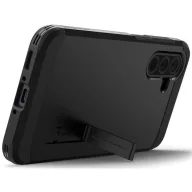   Samsung Galaxy A36 5G SM-A366B, Szilikon tok + műanyag hátlap, kitámasztóval, Spigen Tough Armor, fekete