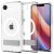 Apple iPhone 16e, Műanyag hátlap védőtok + szilikon keret, kitámasztóval, Magsafe töltővel kompatibilis, Spigen Ultra Hybrid "S" Mag, átlátszó/fehér
