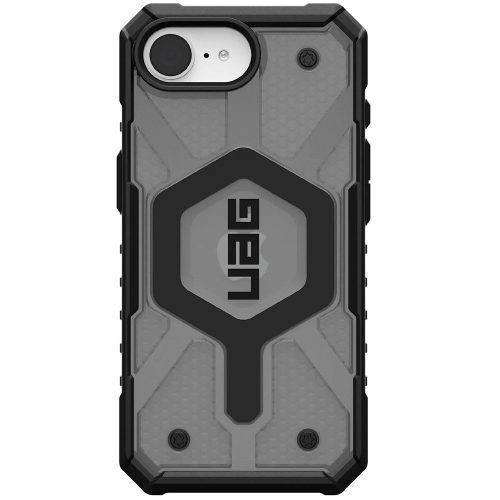 Apple iPhone 16e, Műanyag hátlap védőtok, szilikon belső, közepesen ütésálló, Magsafe töltővel kompatibilis, UAG Pathfinder Clear Magsafe, áttetsző/füst