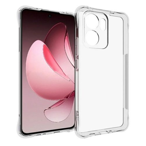 Oppo Reno13 F 4G / Reno13 F 5G, Szilikon tok, közepesen ütésálló, légpárnás sarok, átlátszó