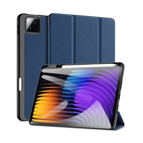 Xiaomi Pad 7 (11.2) / Pad 7 Pro (11.2), mappa tok, Trifold, érintőceruza tartó, Dux Ducis Domo, sötétkék