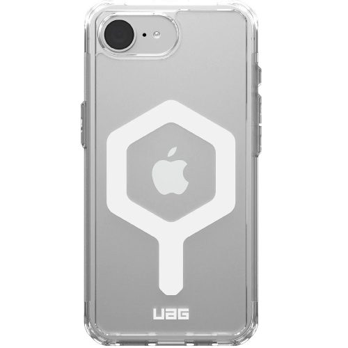Apple iPhone 16e, Műanyag hátlap védőtok, szilikon belső, közepesen ütésálló, Magsafe kompatibilis, UAG Plyo Magsafe, áttetsző/fehér