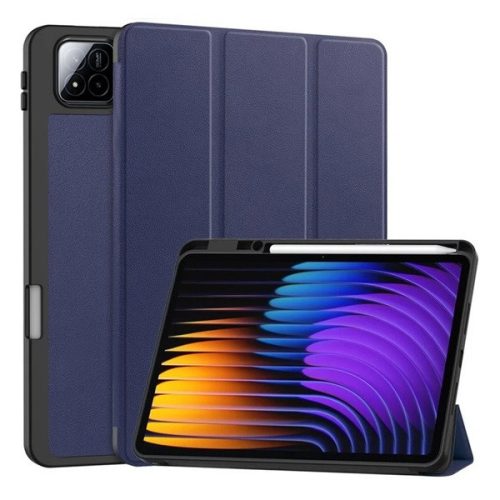 Xiaomi Pad 7 (11.2) / Pad 7 Pro (11.2), mappa tok, Trifold, érintőceruza tartó, sötétkék