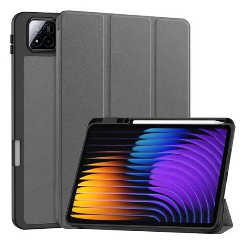 Xiaomi Pad 7 (11.2) / Pad 7 Pro (11.2), mappa tok, Trifold, érintőceruza tartó, sötétszürke