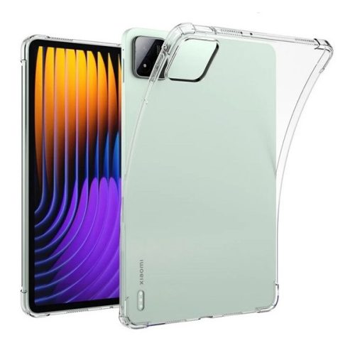 Xiaomi Pad 7 (11.2) / Pad 7 Pro (11.2), Szilikon tok, közepesen ütésálló, légpárnás sarok, átlátszó