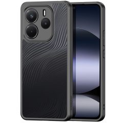   Xiaomi Redmi Note 14 4G (Global), Műanyag hátlap védőtok + szilikon keret, hullám minta, Dux Ducis Aimo, áttetsző/fekete