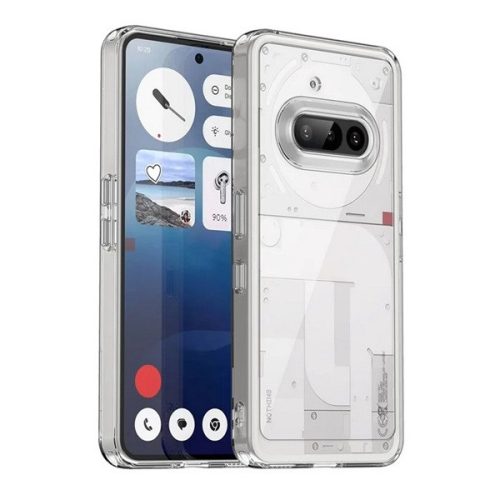 Nothing Phone 3a, Műanyag hátlap védőtok + szilikon keret, közepesen ütésálló, átlátszó hátlap, átlátszó
