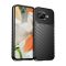 Google Pixel 9a, Szilikon tok, közepesen ütésálló, domború csíkos minta, fekete