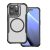 Apple iPhone 15 Pro Max, Szilikon tok, közepesen ütésálló, légpárnás sarok, kameravédő keret, Magsafe töltővel kompatibilis, karbon minta, fekete