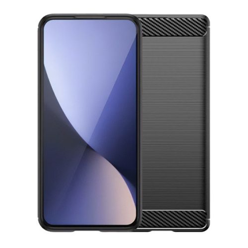 Realme 14 Pro, közepesen ütésálló, szálcsiszolt, karbon minta, fekete