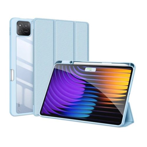 Xiaomi Pad 7 (11.2) / Pad 7 Pro (11.2), mappa tok, Trifold, légpárnás sarok, közepesen ütésálló, érintőceruza tartó, átlátszó hátlap, Dux Ducis Toby, világoskék