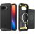 Google Pixel 9a, Szilikon tok + műanyag hátlap, közepesen ütésálló, Magsafe töltővel kompatibilis, karbon minta, Spigen Rugged Armor Mag, fekete