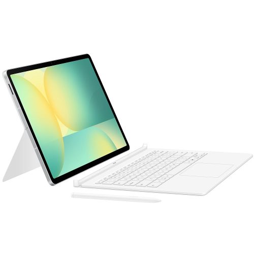 Samsung Galaxy Tab S10 FE Plus (13.1) SM-X620 / X626B, Bluetooth billentyűzetes mappa tok, mágneses rögzítés, stand, érintőceruza tartó, Samsung Book Cover Keyboard AI, fehér, gyári