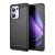 Oppo Reno13 F 4G / Reno13 F 5G, Szilikon tok, közepesen ütésálló, szálcsiszolt, karbon minta, fekete