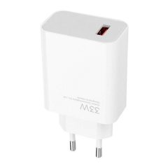   Hálózati töltő adapter, 33W, USB aljzat, gyorstöltés, PD, Xiaomi, fehér, gyári