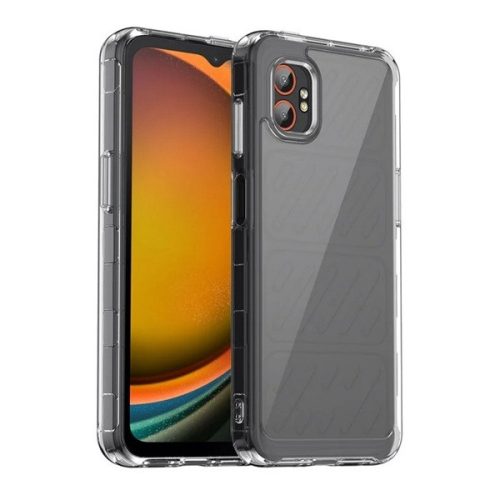 Samsung Galaxy Xcover 7 Pro SM-G766B, Műanyag hátlap védőtok + szilikon keret, közepesen ütésálló, átlátszó hátlap, átlátszó