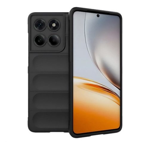 Motorola Edge 60 Fusion, Szilikon tok, közepesen ütésálló, 3D minta, fekete