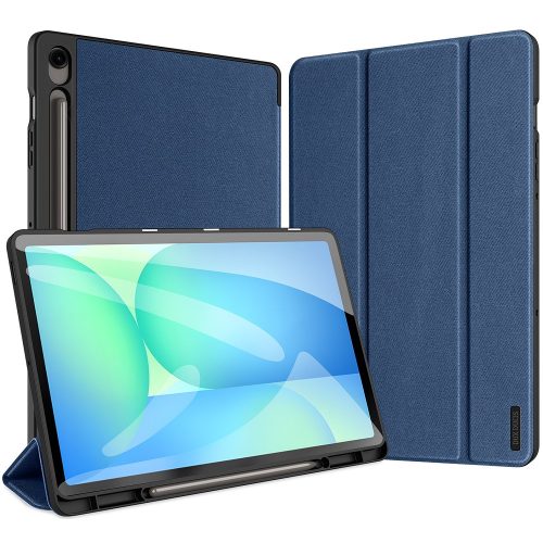 Samsung Galaxy Tab S10 FE Plus (13.1) SM-X620 / X626B, mappa tok, Trifold, érintőceruza tartó, Dux Ducis Domo, sötétkék