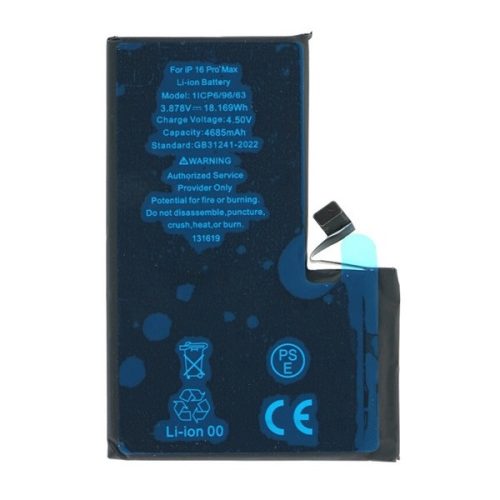 Apple iPhone 16 Pro Max, Akkumulátor, 4685 mAh, Li-Ion, kompatibilis