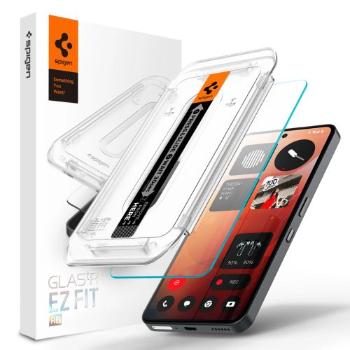 Nothing Phone 3a / 3a Pro, Kijelzővédő fólia, ütésálló fólia (az íves részre is!), Tempered Glass (edzett üveg), Spigen Ez Fit HD, Clear