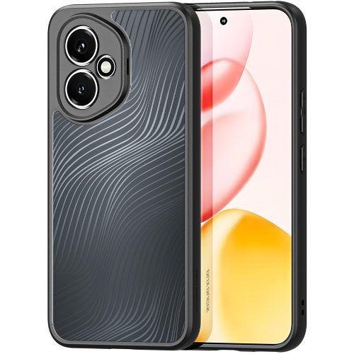 Huawei Honor 400 (Global), Műanyag hátlap védőtok + szilikon keret, hullám minta, Dux Ducis Aimo, áttetsző/fekete