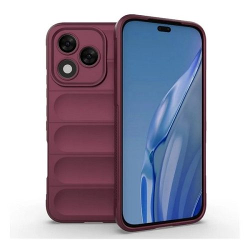 Huawei Honor 400 Lite, Szilikon tok, közepesen ütésálló, 3D minta, bordó