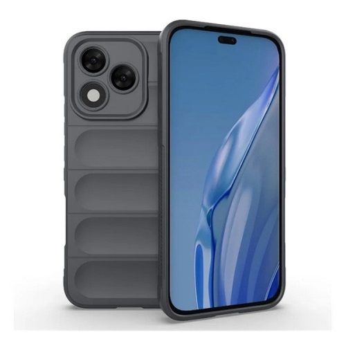 Huawei Honor 400 Lite, Szilikon tok, közepesen ütésálló, 3D minta, sötétszürke