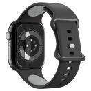 Apple Watch 4-6, SE, SE (2022), SE (2025) (38 / 40 mm) / Watch 7-9 (41 mm) / Watch 10-11 (42 mm), szilikon pótszíj, állítható, Spigen Nano Pop, fekete/szürke