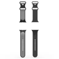  Apple Watch 4-6, SE, SE (2022), SE (2025) (38 / 40 mm) / Watch 7-9 (41 mm) / Watch 10-11 (42 mm), szilikon pótszíj, állítható, Spigen Nano Pop, fekete/szürke