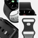 Apple Watch 4-6, SE, SE (2022), SE (2025) (38 / 40 mm) / Watch 7-9 (41 mm) / Watch 10-11 (42 mm), szilikon pótszíj, állítható, Spigen Nano Pop, fekete/szürke