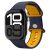 Apple Watch 4-6, SE, SE (2022) (38 / 40 mm) / Watch 7-9 (41 mm) / Watch 10 (42 mm), szilikon pótszíj, állítható, Spigen Nano Pop, sötétkék/sárga