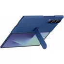 Samsung Galaxy Z Fold7 SM-F966B, Szilikon tok, + 2 db kijelzővédő fólia, matt, kitámasztóval, kék, gyári