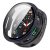 Samsung Galaxy Watch 8 (40 mm) SM-L320 / L325, Műanyag védőkeret, kijelzővédő üveggel, közepesen ütésálló, szíj nélkül, sötétkék
