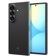   Samsung Galaxy Z Fold7 SM-F966B, Műanyag hátlap védőtok, közepesen ütésálló, ultravékony, Aramid bevonat, karbon minta, Spigen Airskin, fekete