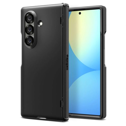 Samsung Galaxy Z Fold7 SM-F966B, Szilikon tok, műanyag hátlappal, zsanérvédő, Magsafe töltővel kompatibilis, Spigen Slim Armor Pro Mag, fekete