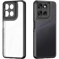   Motorola Moto G56, Műanyag hátlap védőtok + szilikon keret, hullám minta, Dux Ducis Aimo, áttetsző/fekete