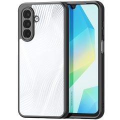   Samsung Galaxy A17 4G / A17 5G SM-A175F / A176B, Műanyag hátlap védőtok + szilikon keret, hullám minta, Dux Ducis Aimo, áttetsző/fekete