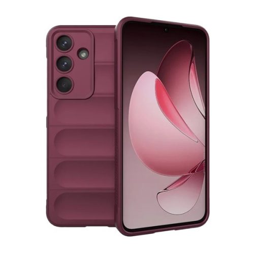 Samsung Galaxy S25 FE SM-S731, Szilikon tok, közepesen ütésálló, 3D minta, bordó