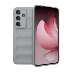   Samsung Galaxy S25 FE SM-S731, Szilikon tok, közepesen ütésálló, 3D minta, világosszürke