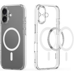   Apple iPhone 17, Műanyag hátlap védőtok + szilikon keret, Magsafe töltővel kompatibilis, Dux Ducis Clin, átlátszó