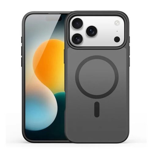 Apple iPhone 17 Pro, Műanyag hátlap védőtok + szilikon keret, közepesen ütésálló, légpárnás sarok, Magsafe kompatibilis, Dux Ducis Yind, áttetsző/fekete