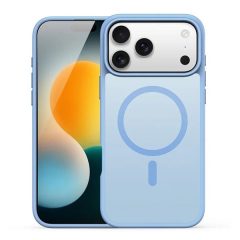   Apple iPhone 17 Pro Max, Műanyag hátlap védőtok + szilikon keret, közepesen ütésálló, légpárnás sarok, Magsafe kompatibilis, Dux Ducis Yind, áttetsző/világoskék