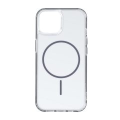   Apple iPhone 17, Műanyag hátlap védőtok + szilikon keret, ultravékony, légpárnás sarok, Magsafe töltővel kompatibilis, átlátszó/sötétszürke