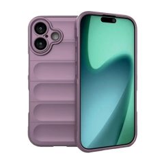   Apple iPhone 17, Szilikon tok, közepesen ütésálló, 3D minta, lila