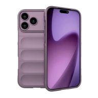   Apple iPhone 17 Pro, Szilikon tok, közepesen ütésálló, 3D minta, lila